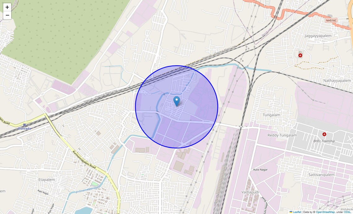 Location Map of Jaggaraju Peta, Vizag