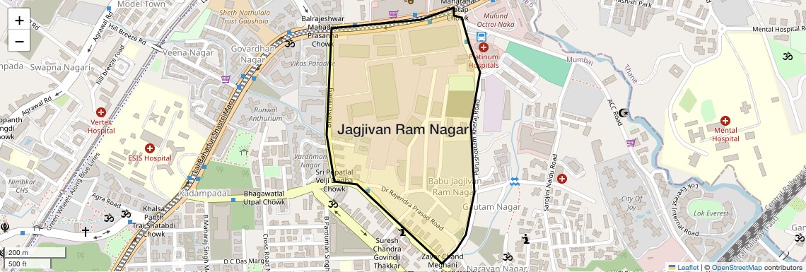 Location Map of Jagjivan Ram Nagar, Mumbai