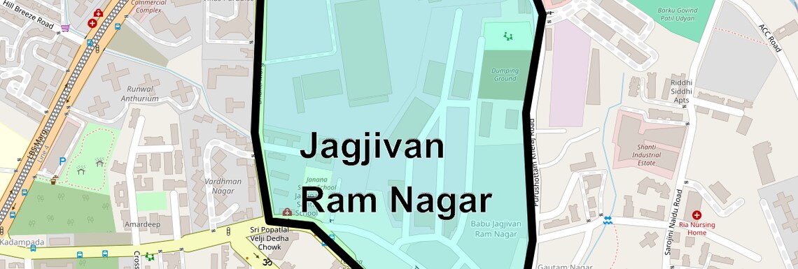Location Map of Jagjivan Ram Nagar, Mumbai