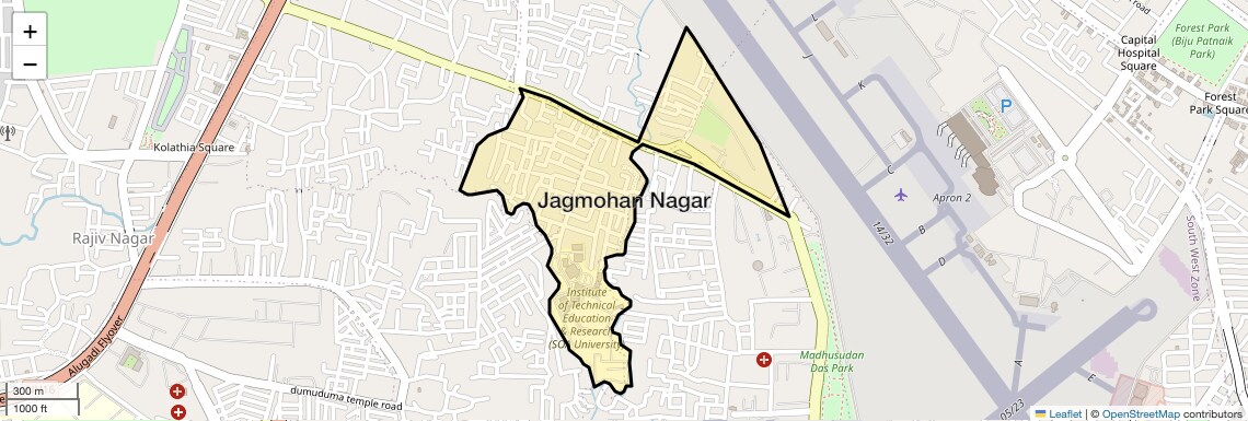 Location Map of Jagmohan Nagar, Bhubaneswar