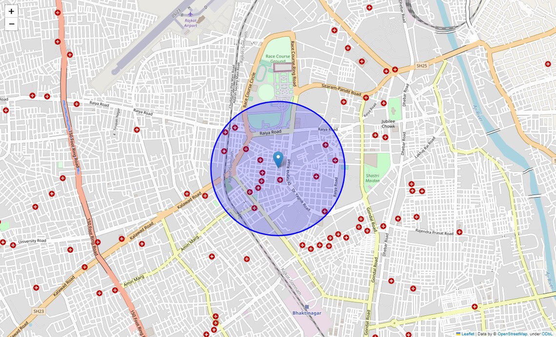 Location Map of Jagnath Plot, Rajkot