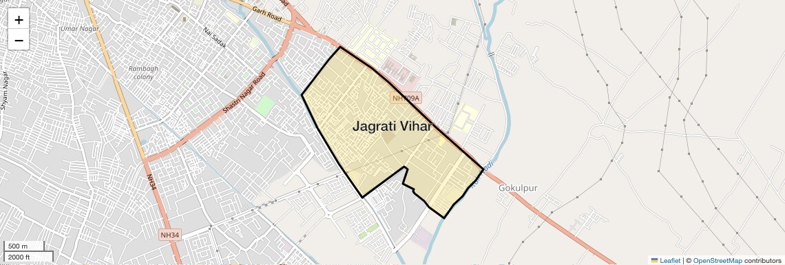 Location Map of Jagrati Vihar, Meerut