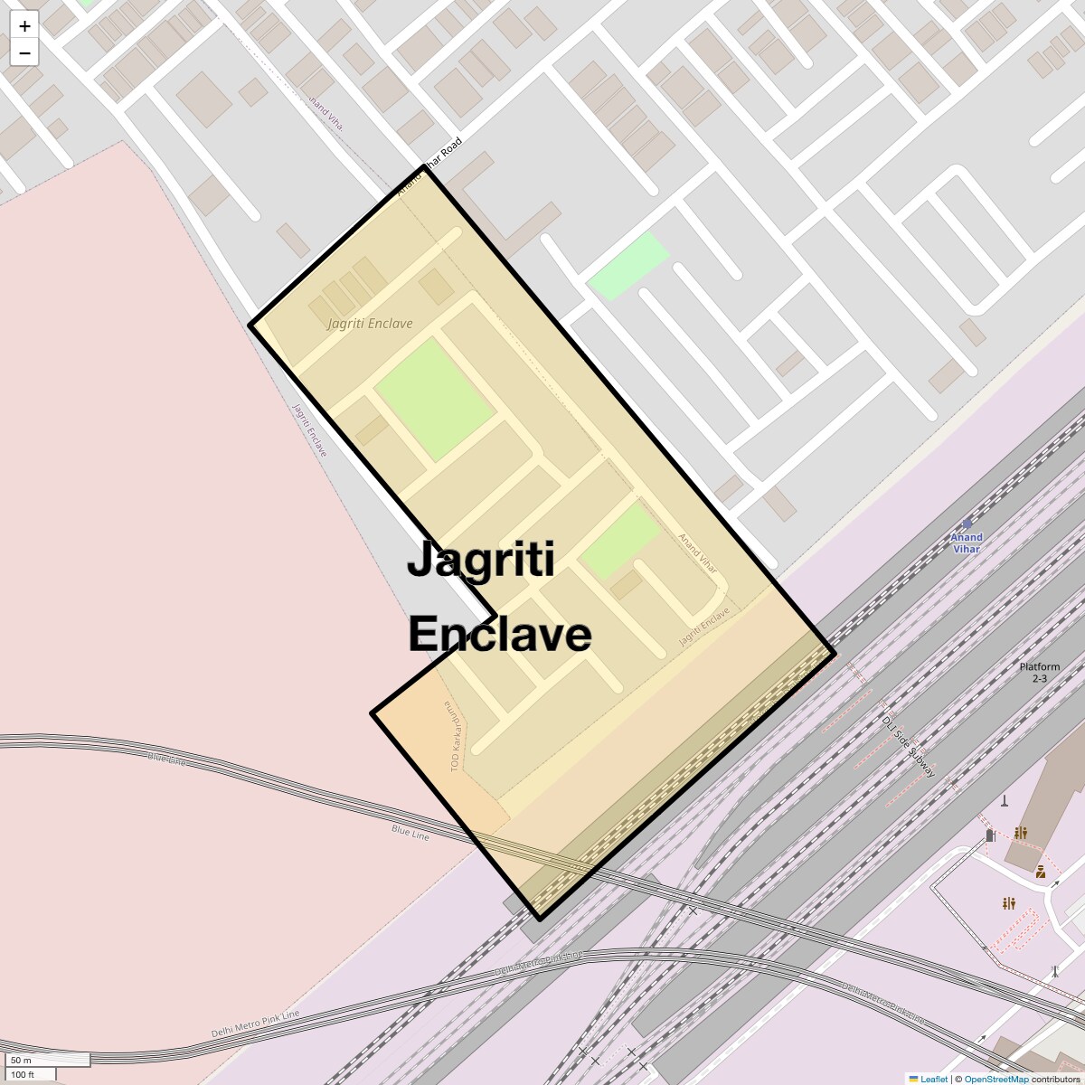 Location Map of Jagriti Enclave, Delhi