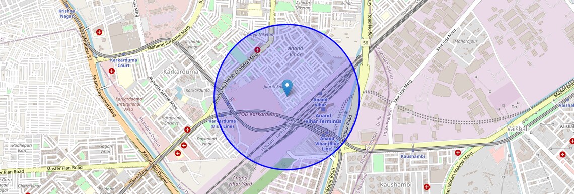 Location Map of Jagriti Enclave, Delhi