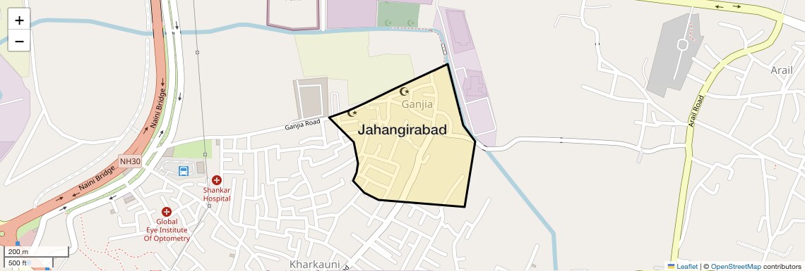 Location Map of Jahangirabad, Allahabad