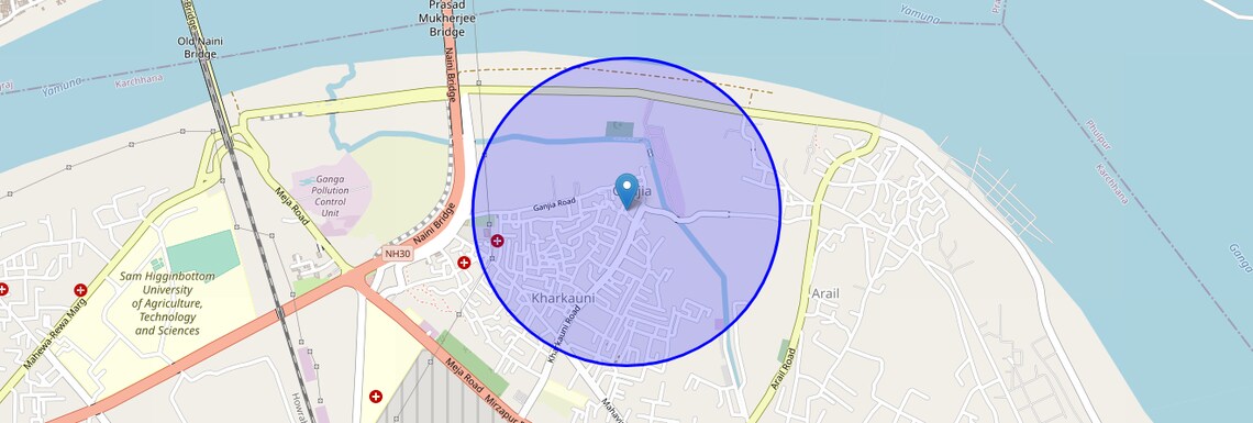 Location Map of Jahangirabad, Allahabad