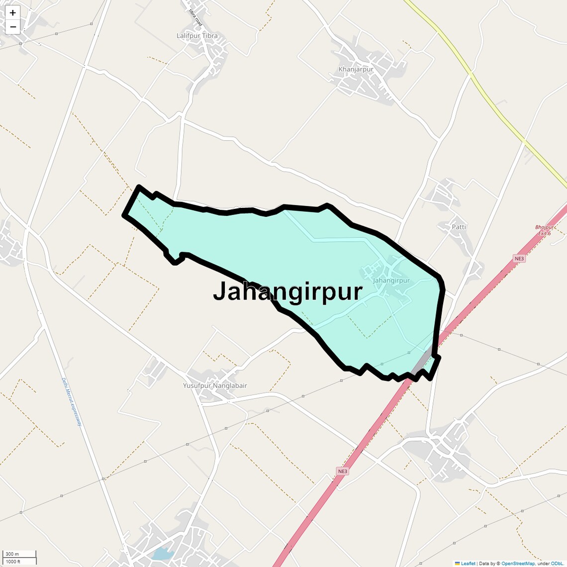 Location Map of Jahangirpur, Ghaziabad