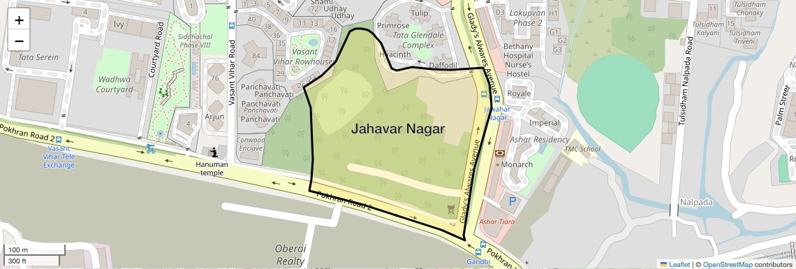 Location Map of Jahavar Nagar, Thane