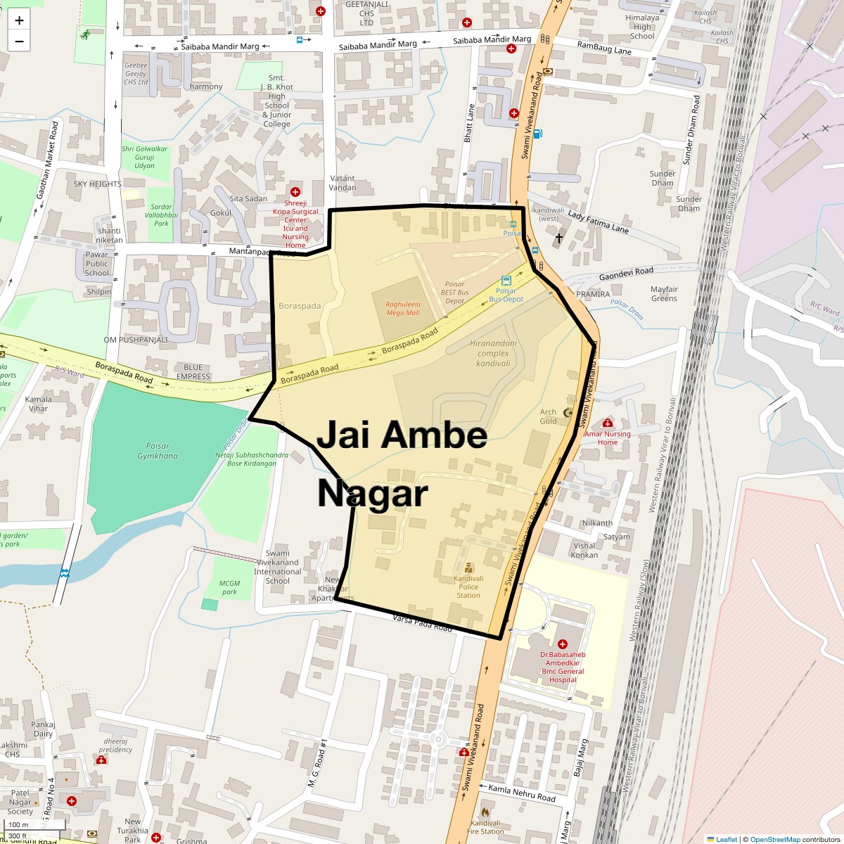 Location Map of Jai Ambe Nagar, Mumbai