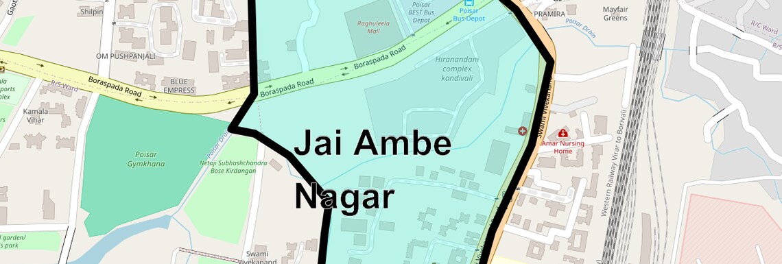 Location Map of Jai Ambe Nagar, Mumbai