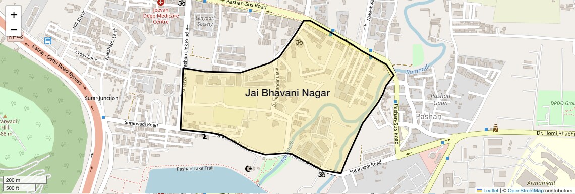 Location Map of Jai Bhavani Nagar, Pune