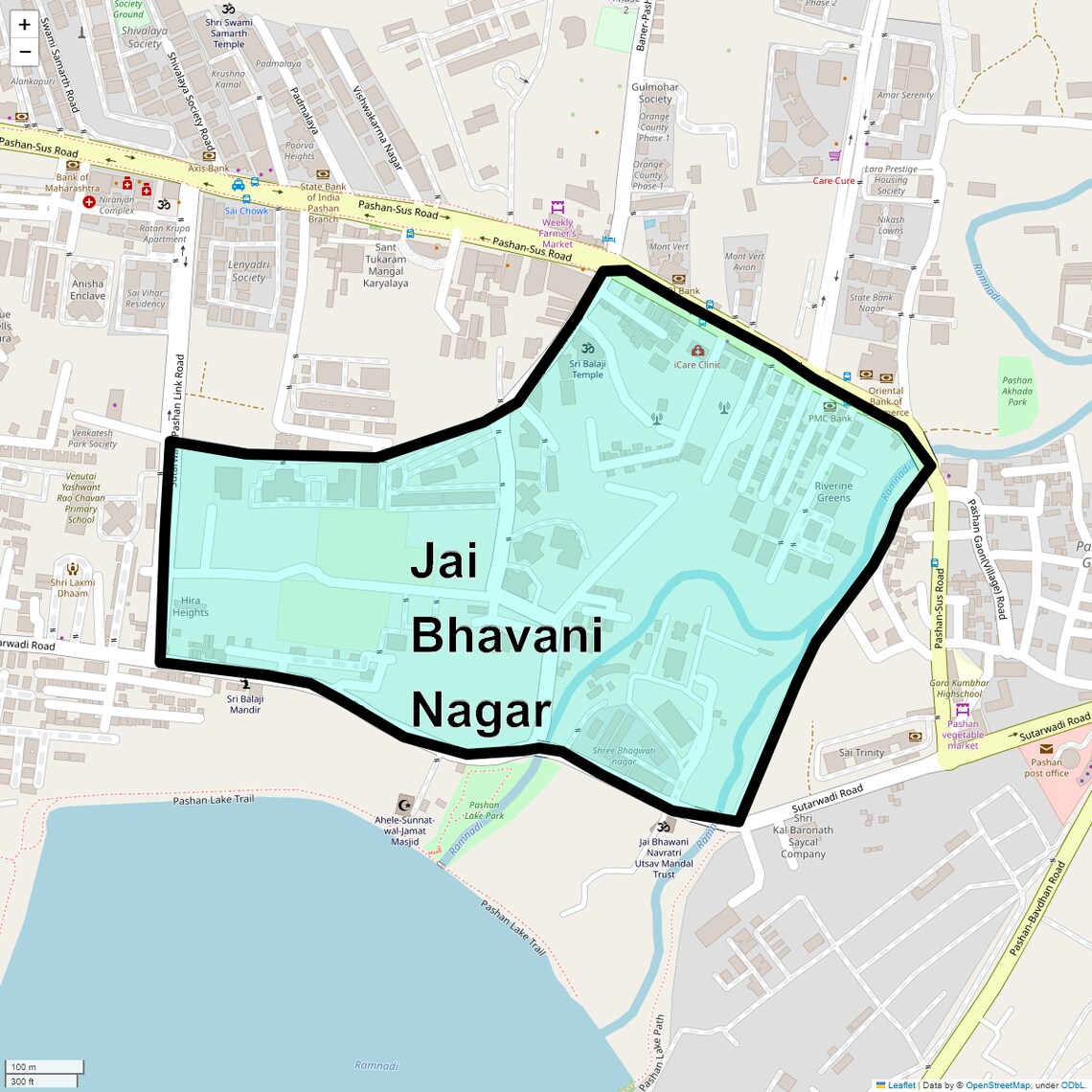 Location Map of Jai Bhavani Nagar, Pune
