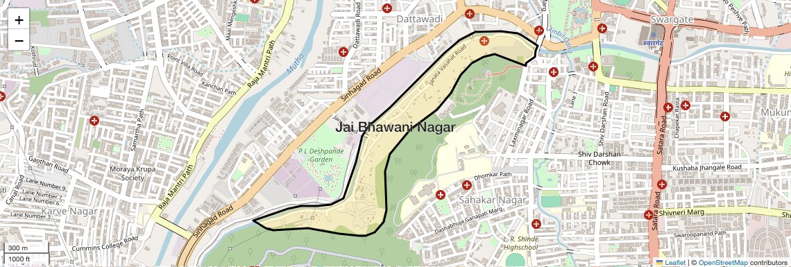 Location Map of Jai Bhawani Nagar, Pune