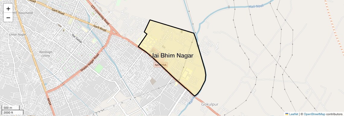 Location Map of Jai Bhim Nagar, Meerut