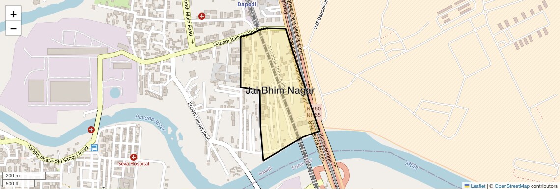 Location Map of Jai Bhim Nagar, Pune