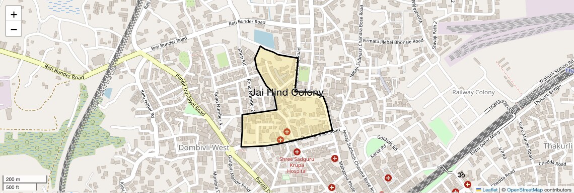 Location Map of Jai Hind Colony, Thane