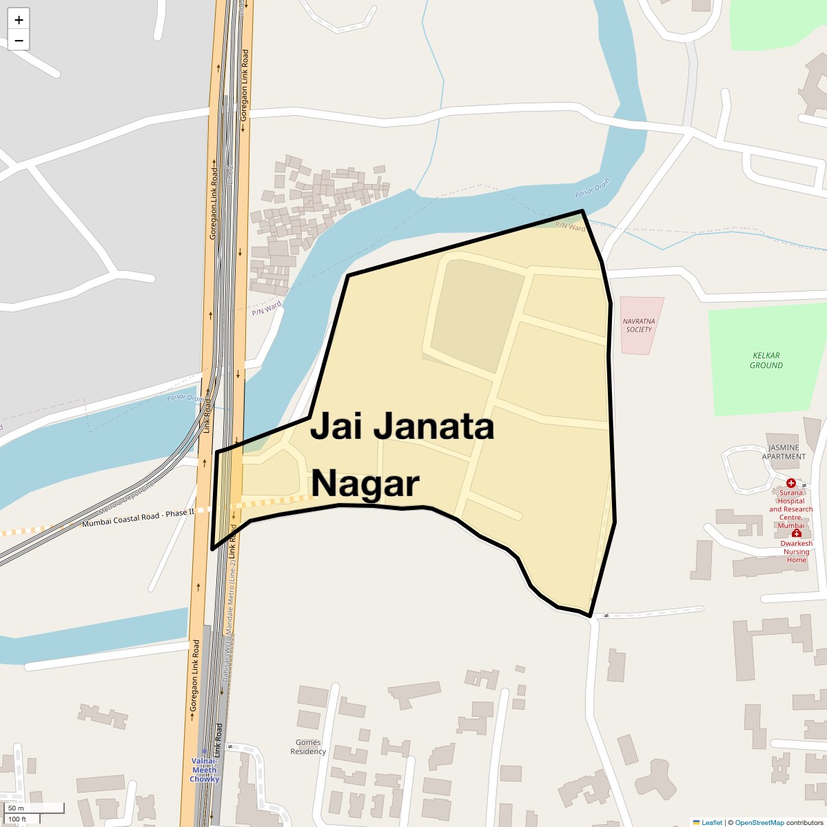 Location Map of Jai Janata Nagar, Mumbai