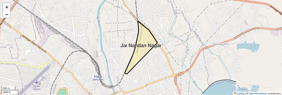 Location Map of Jai Nandan Nagar, Rajkot
