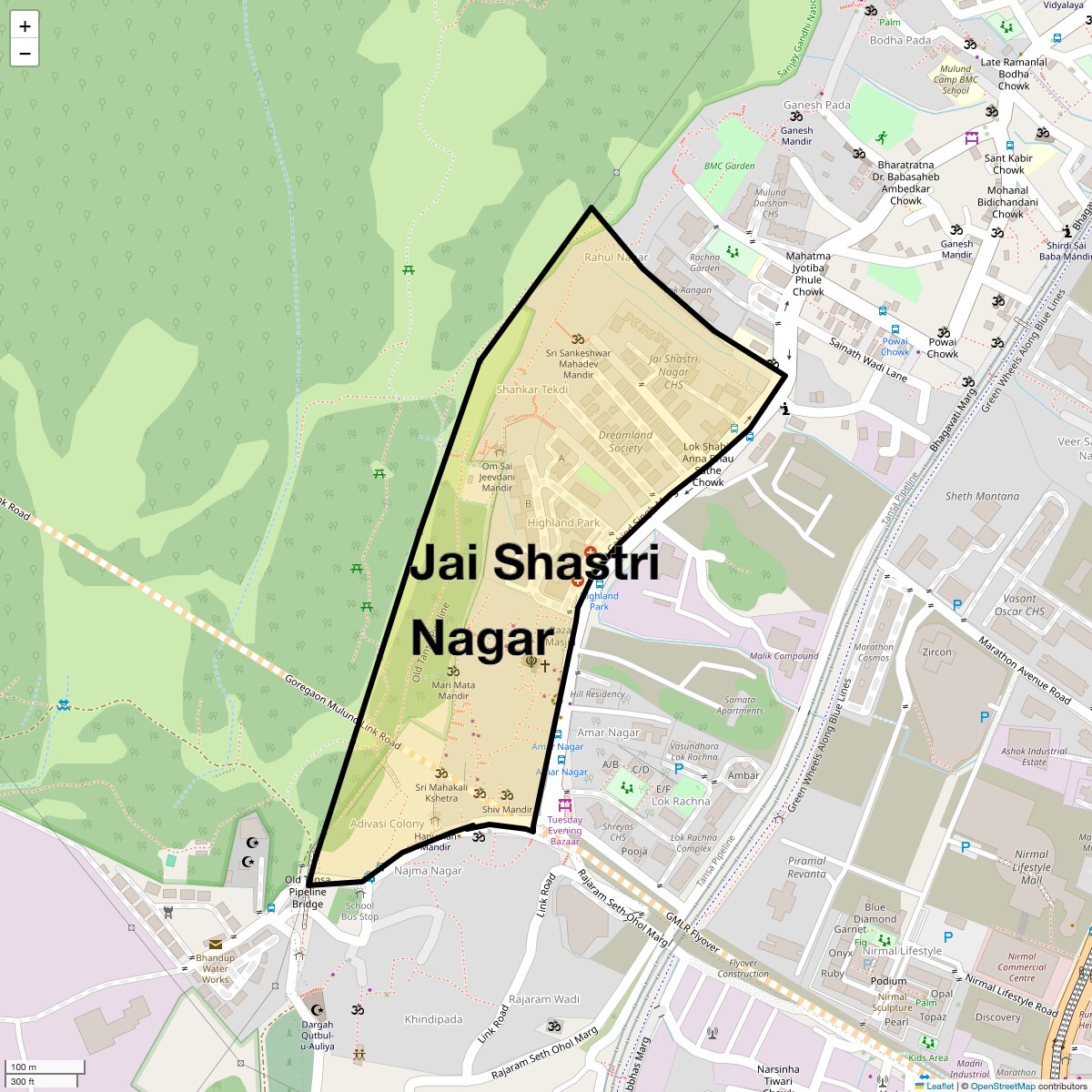 Location Map of Jai Shastri Nagar, Mumbai