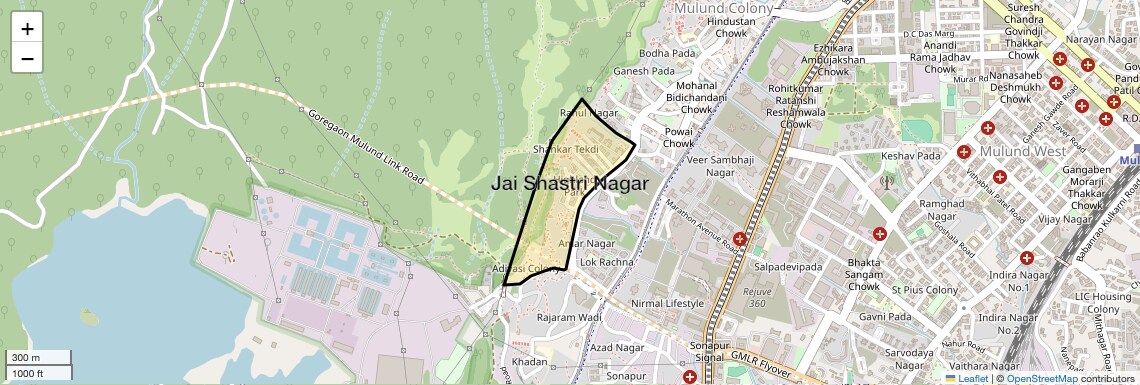 Location Map of Jai Shastri Nagar, Mumbai