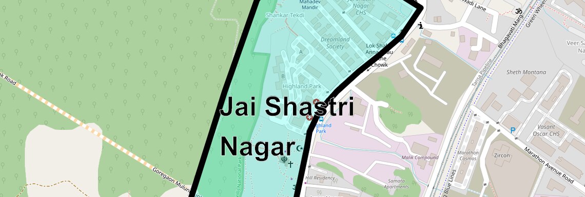 Location Map of Jai Shastri Nagar, Mumbai