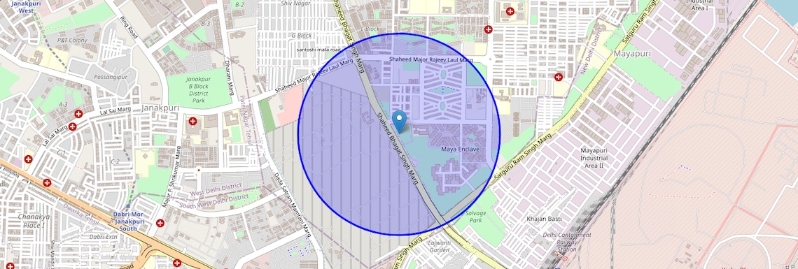 Location Map of Jail Road, Delhi