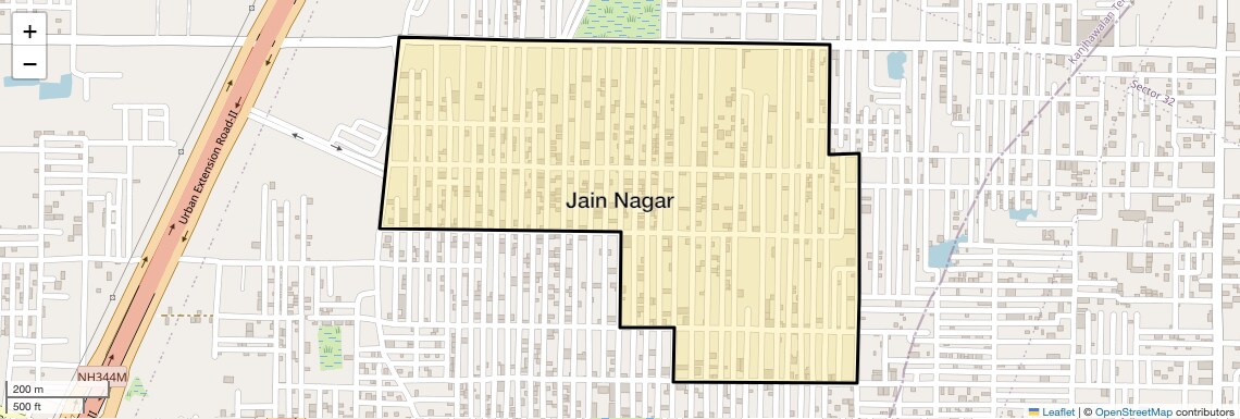 Location Map of Jain Nagar, Delhi