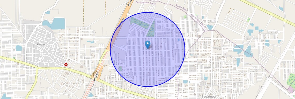 Location Map of Jain Nagar, Delhi