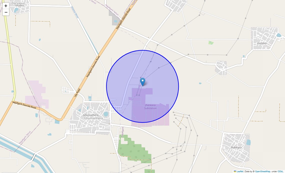 Location Map of Jainpur, Delhi