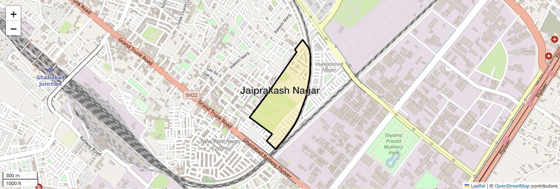 Location Map of Jaiprakash Nagar, Ghaziabad