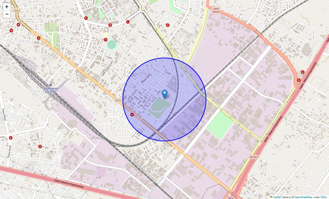 Location Map of Jaiprakash Nagar, Ghaziabad