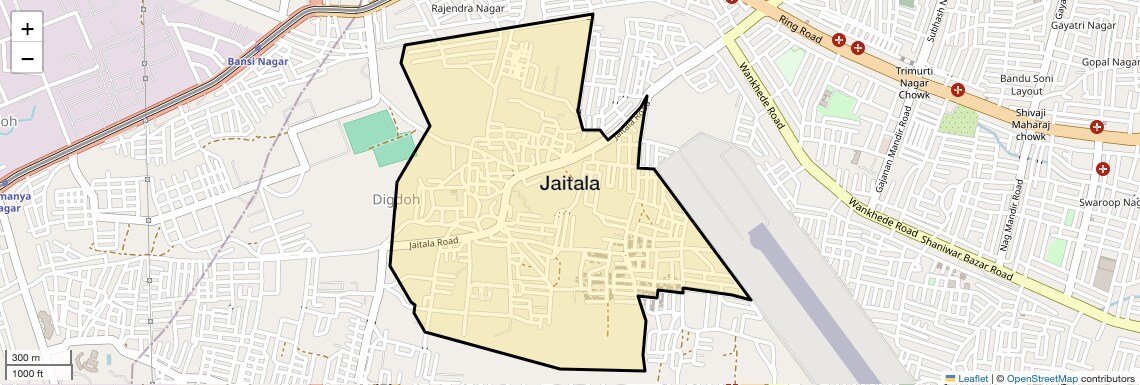 Location Map of Jaitala, Nagpur