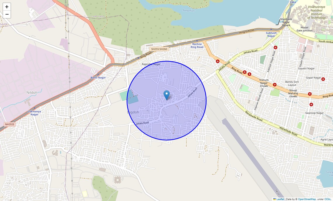 Location Map of Jaitala Rd, Nagpur