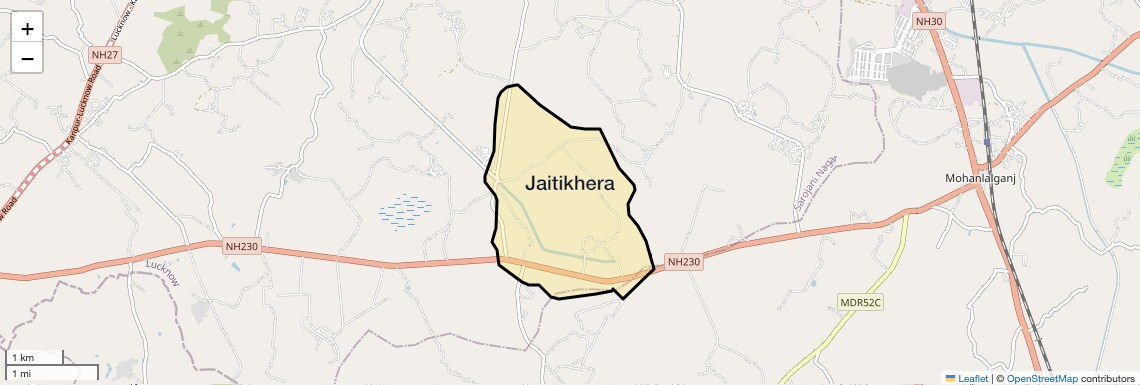 Location Map of Jaitikhera, Lucknow