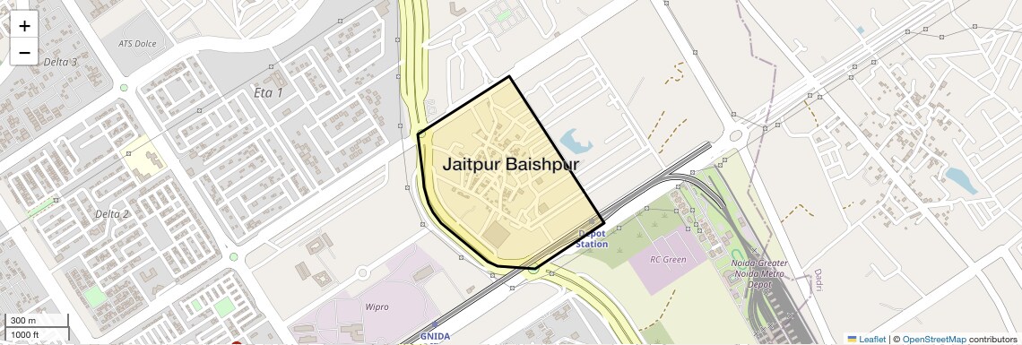 Location Map of Jaitpur Baishpur, Greater Noida
