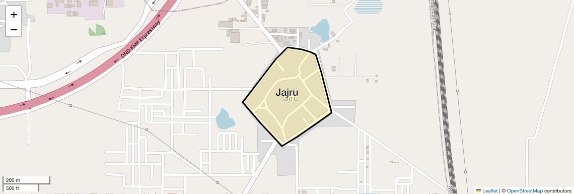 Location Map of Jajru, Faridabad