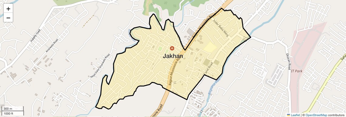 Location Map of Jakhan, Dehradun