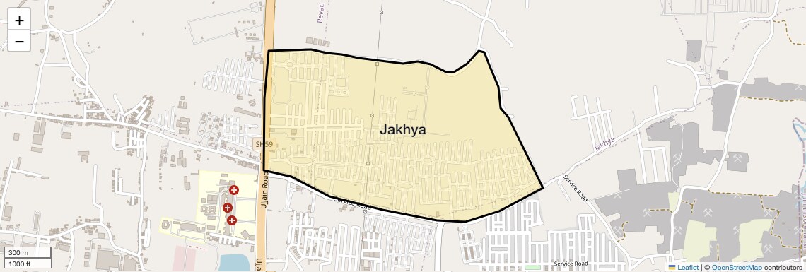 Location Map of Jakhya, Indore