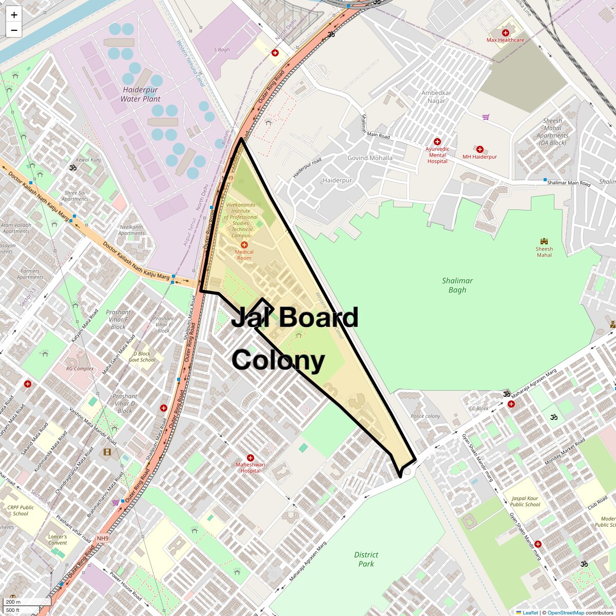 Check Time Travel of Jal Board Colony, Delhi