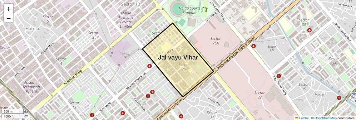 Location Map of Jal vayu Vihar, Noida