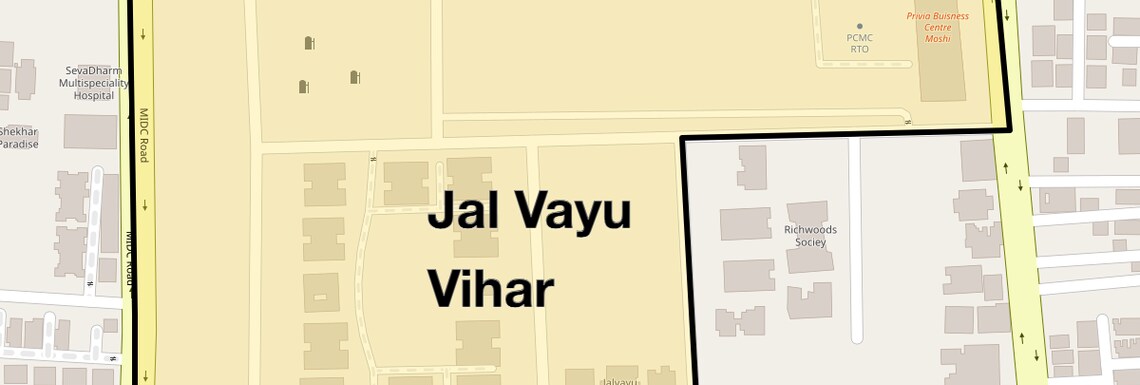 Location Map of Jal Vayu Vihar, Pune