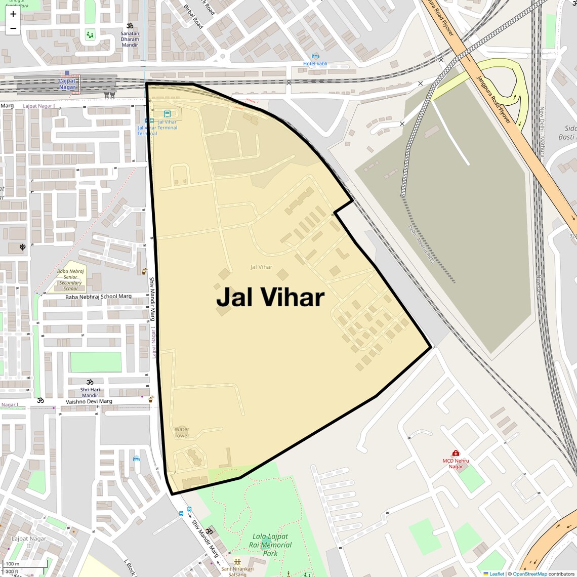 Location Map of Jal Vihar, Delhi