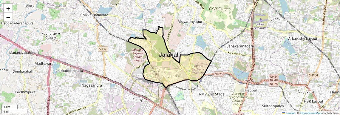Location Map of Jalahalli, Bangalore
