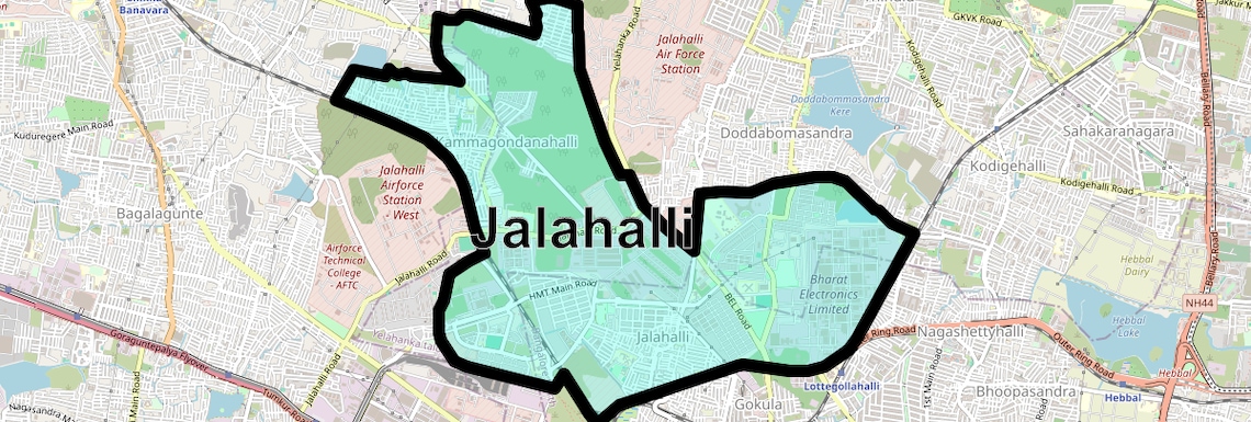 Location Map of Jalahalli, Bangalore