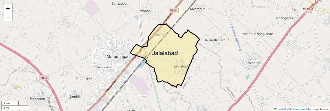 Location Map of Jalalabad, Ghaziabad