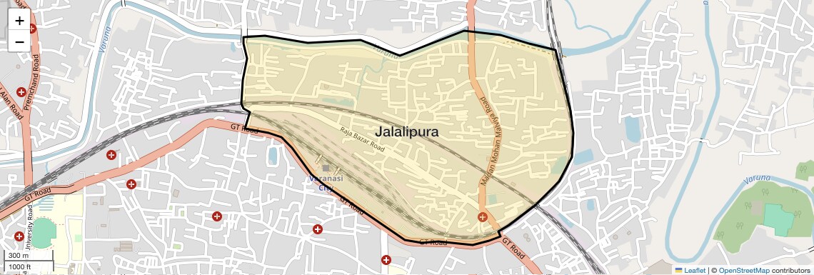 Location Map of Jalalipura, Varanasi