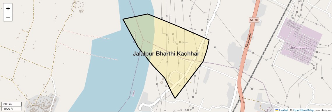 Location Map of Jalalpur Bharthi Kachhar, Allahabad