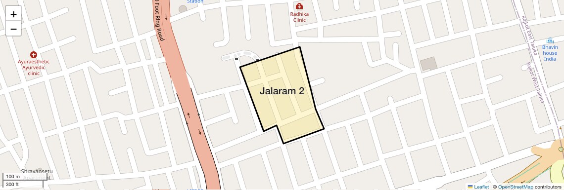 Location Map of Jalaram 2, Rajkot