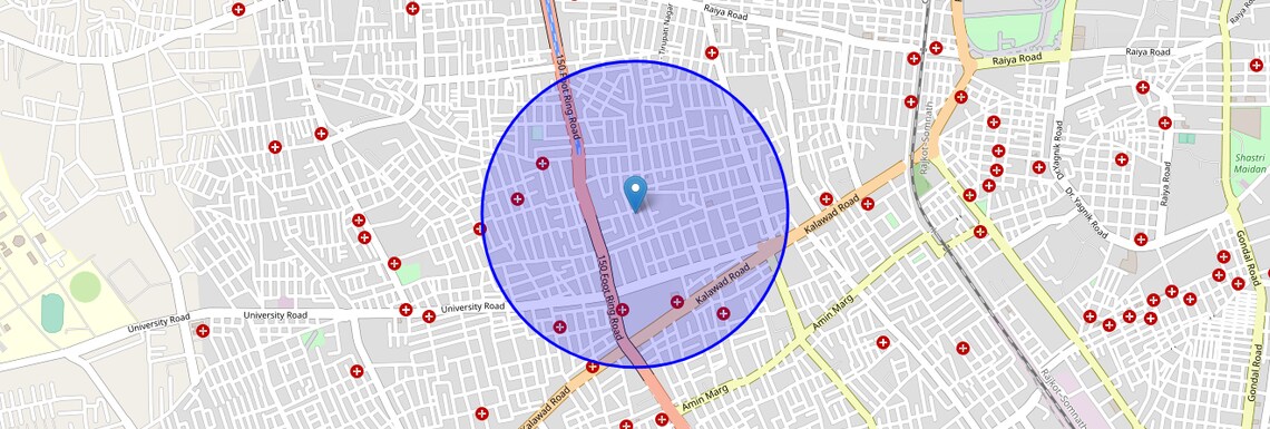 Location Map of Jalaram 2, Rajkot