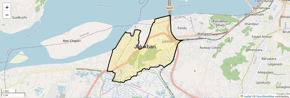 Location Map of Jalukbari, Guwahati